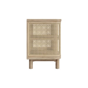 Table de chevet en bois massif et cannage - antik