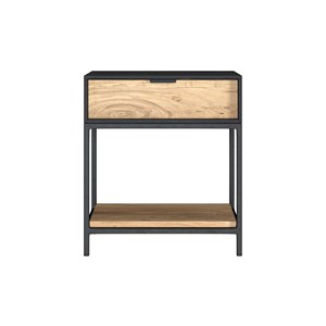 Table de chevet en bois et métal noir 1 tiroir - jakson