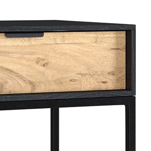 Table de chevet en bois et métal noir 1 tiroir - jakson