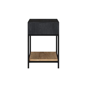Table de chevet en bois et métal noir 1 tiroir - jakson