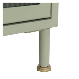 Table de chevet en verre, métal et bois 1 porte - marnie