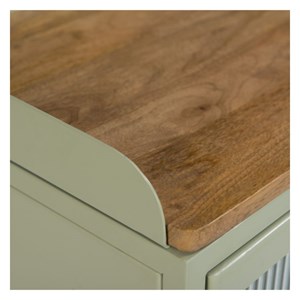 Table de chevet en verre, métal et bois 1 porte - marnie