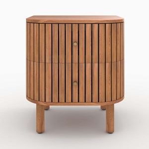 Table de chevet  en bois d'acacia 2 tiroirs - paola