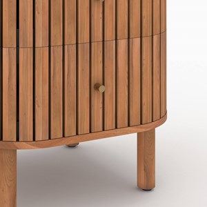 Table de chevet  en bois d'acacia 2 tiroirs - paola