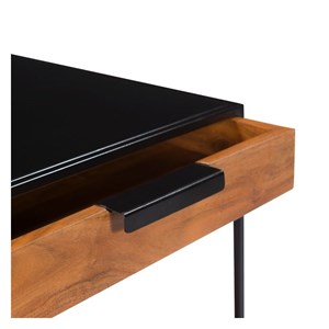 Table de chevet 1 tiroir en bois d'acacia et métal - salama