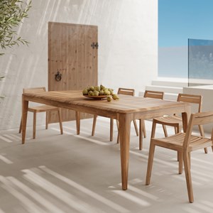 Table de jardin en bois de teck recyclé 10 personnes - nonza