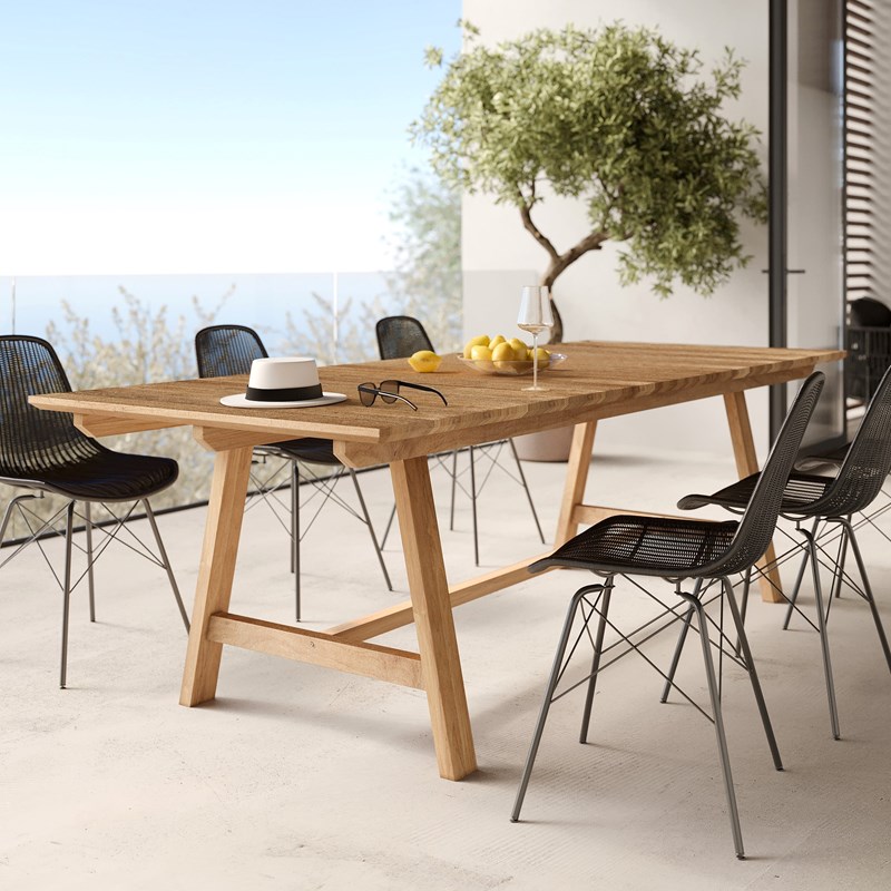 Table de jardin 240 cm en bois de teck massif - budi