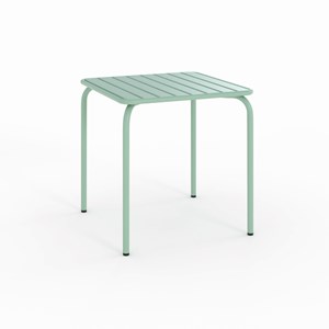 Table de jardin carrée en métal vert clair - yumi
