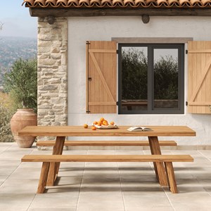 Table de jardin rectangulaire en bois de teck recyclé 10 personnes - luma