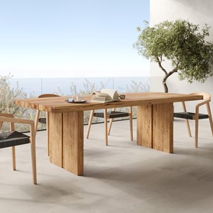 Table de jardin rectangulaire en bois de teck recyclé 10 personnes - siam