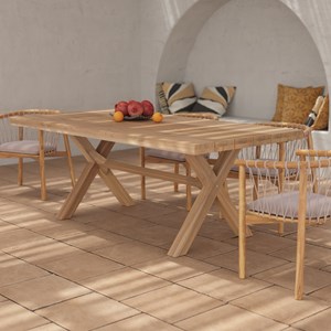 Table de jardin en bois de teck massif 8 personnes - suri