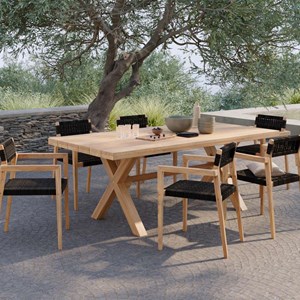 Table de jardin en bois de teck massif 8 personnes - suri