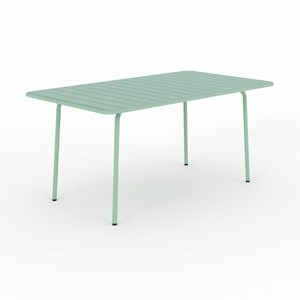 Table de jardin en métal vert clair 6 personnes - yumi
