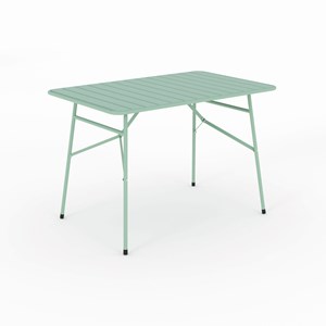 Table de jardin pliante en métal vert clair 4 personnes - yumi