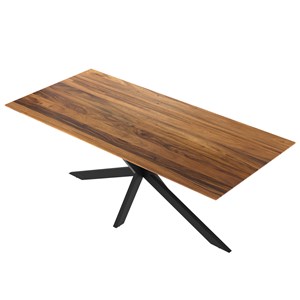 Table rectangulaire 8 personnes en bois de suar et métal 220 cm - sudirman
