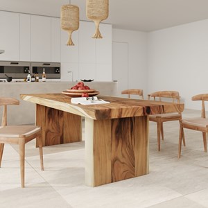 Table rectangulaire 10 personnes en bois de suar 240 cm - tanah