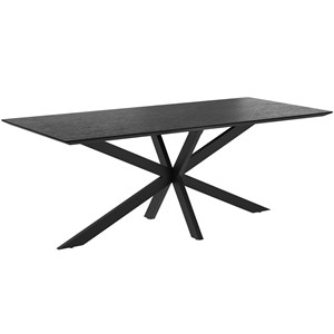 Table rectangulaire 10 personnes en bois de teck recyclé noir 240 cm - marvel