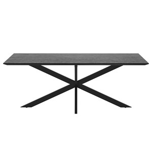 Table rectangulaire 10 personnes en bois de teck recyclé noir 240 cm - marvel