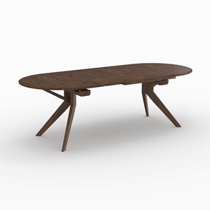 Table extensible en bois d'hévéa massif foncé 6 à 10 personnes - oli