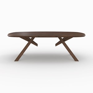 Table rectangulaire en bois d'hévéa massif foncé 8 personnes - merlin