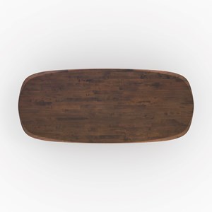 Table rectangulaire en bois d'hévéa massif foncé 8 personnes - merlin