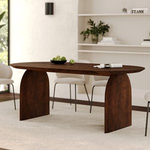 Table ovale en bois de manguier massif 6 places - alix