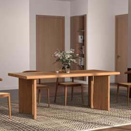 Table rectangulaire en bois d'orme 8 personnes - albane