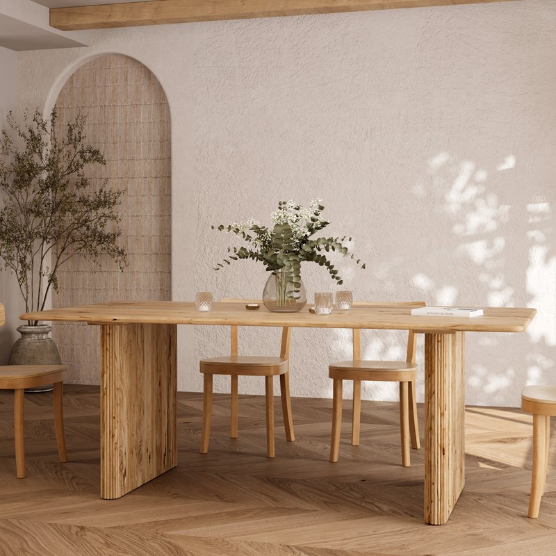 Table rectangulaire en bois d'acacia 8 personnes - andrea