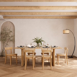 Table rectangulaire en bois d'acacia 8 personnes - andrea