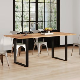 Table rectangulaire 8 personnes en bois d'acacia et métal  200 cm - joko