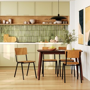 Table rectangulaire oman 4 personnes en bois foncé 120 cm - oman