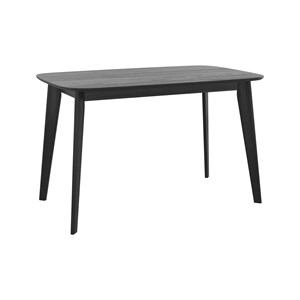 Table rectangulaire 4 personnes en bois noir 120 cm - oman