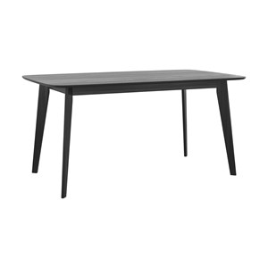 Table rectangulaire 6 personnes en bois noir 150 cm - oman