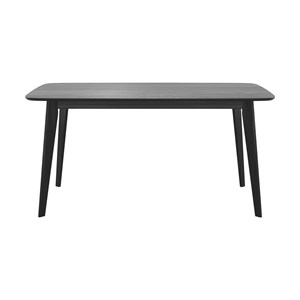 Table rectangulaire 6 personnes en bois noir 150 cm - oman