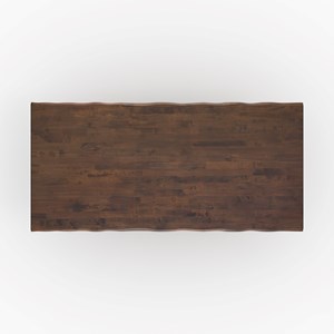 Table rectangulaire en bois d'hévéa massif foncé 8 personnes - robin