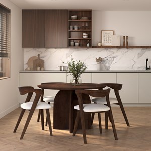 Table ronde en bois de manguier 4 places - caïpi