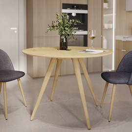 Table ronde 4 personnes en bois clair naturel d105 cm - liwa