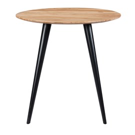 Table ronde 2 personnes en acacia et pieds en métal  d80 cm - modasa