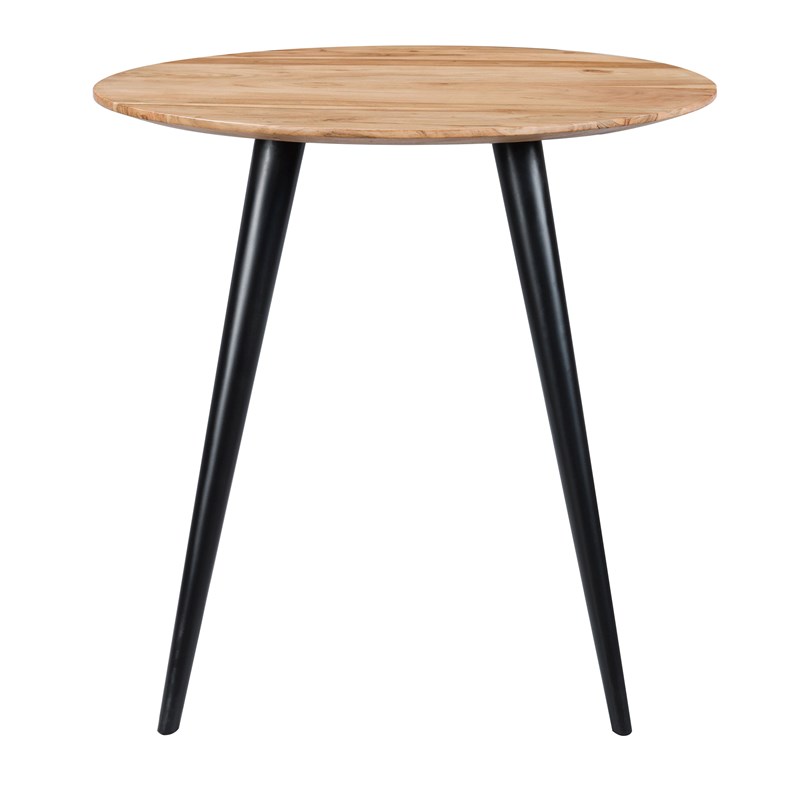 Table ronde 2 personnes en acacia et pieds en métal d80 cm - modasa