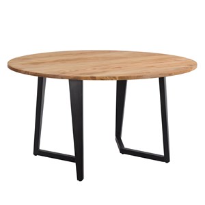 Table ronde 6 personnes en bois d'acacia et métal 140 cm - moorea