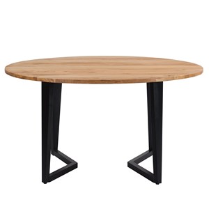 Table ronde 6 personnes en bois d'acacia et métal 140 cm - moorea