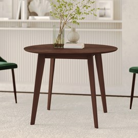 Table ronde 4 personnes en bois foncé d100 cm - réno