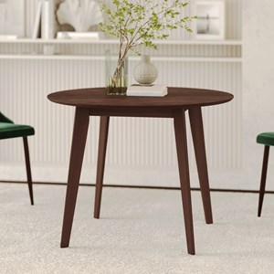 Table ronde 4 personnes en bois foncé d100 cm - réno