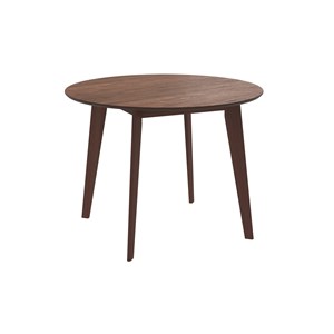 Table ronde 4 personnes en bois foncé d100 cm - réno