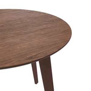 Table ronde 4 personnes en bois foncé d100 cm - réno