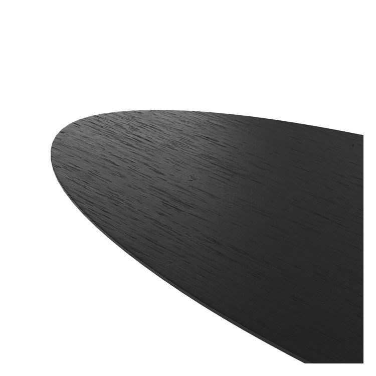 Table ovale 10 personnes en bois de teck recyclé noir 240 cm - sparo