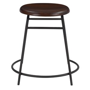 Lot de 2 tabourets en bois foncé - barney