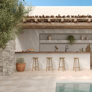 Tabouret de bar extérieur en bambou 74 cm - eli