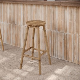 Tabouret de bar extérieur en bambou 74 cm - polly