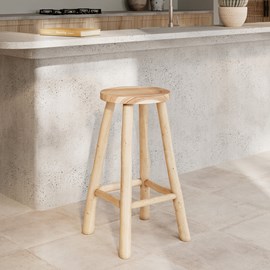 Tabouret pour îlot central 67 cm en teck - ika